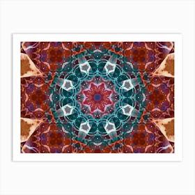 Alcohol Ink Blue And Red Abstract Pattern 3 Art Print