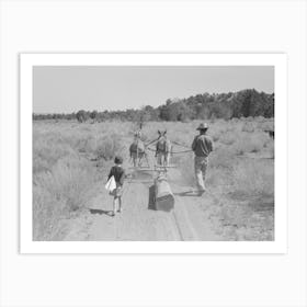 Dragging Log From Old Dugout To Be Used In Building New Dugout, Pie Town, New Mexico By Russell Lee Art Print