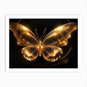 Golden Butterfly 29 Art Print