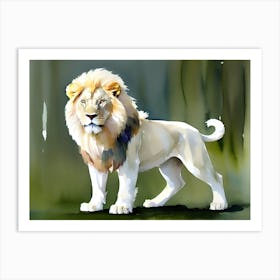 White Lion Painting Art Print