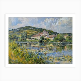 Tranquil Waterside Hideaway Painting Inspired By Paul Cezanne Art Print