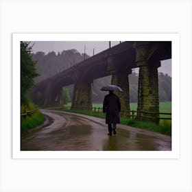 Default A Man Wearing A Coat Walking In The Countryside Beside 1 Art Print