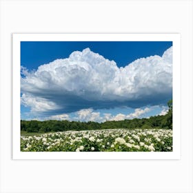 A Vast Landscape View Under A Dramatic Cloudscape Cumulus Clouds Towering Sunlight Battling The Ov (4) Art Print