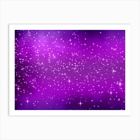 Bright Violet Shining Star Background Art Print