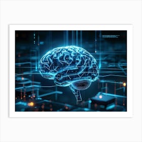 A Cybernetic Brain Illustration Abstractly Representing Human Emotion And Neural Connections Embed (3) Art Print