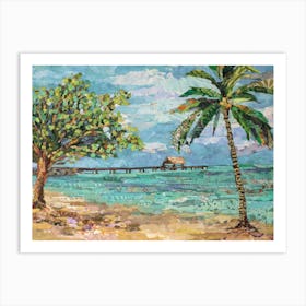 Tobago Tropical Memory Trees On The Beach Art Print
