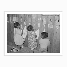 Child Wiping Hands After Washing, Lakeview Nursery School,Arkansas By Russell Lee Art Print