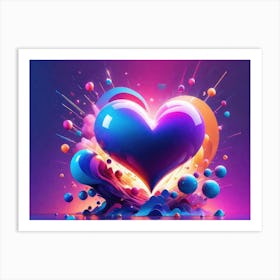 Colorful Heart Creative Art Print 34 Art Print