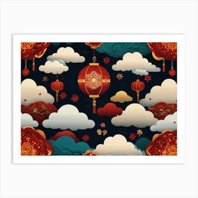 Chinese New Year Background Art Print