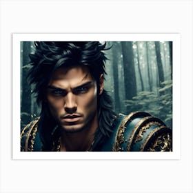 Young Man In A Forest Art Print