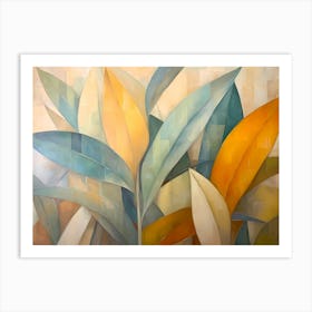 modern autumn leaves Art Print