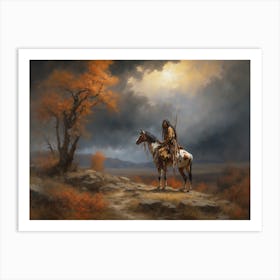 Indian On A Horse 444 Art Print