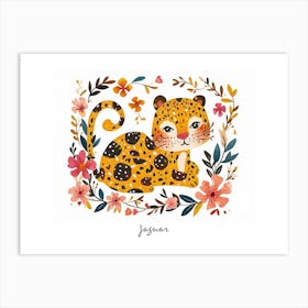 Little Floral Jaguar 2 Poster Art Print