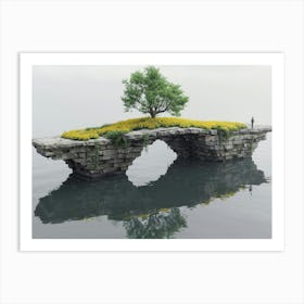 Tree On A Bridge Art Print