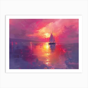 Sunset Sailboat 1 Art Print