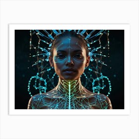 Neon Bodypaint Woman Art Print