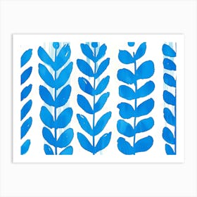 Blue Leaves Art Print