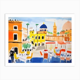 Rome Italy Cute Watercolour Illustration 5 Art Print
