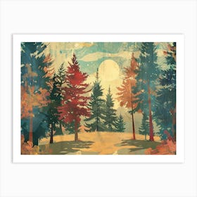 Landscape Forest Illustration 5 Art Print