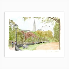 Hyde Park, London Art Print