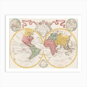 Mapa Totius Mundi Adornata Juxta Observationes Dnn Art Print