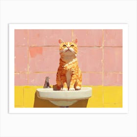 Bathroom Cats 6 Art Print