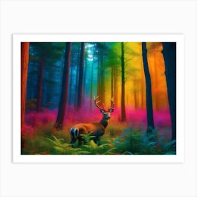 Deer In The Forest 17 Art Print