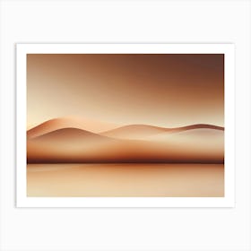 Abstract Background With Soft, Undulating, Brown, Sandy Hills Against A Warm, Hazy Sky Art Print