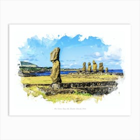 Ahu Tahai, Rapa Nui (Easter Island), Chile Art Print