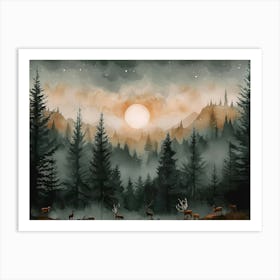 Deer In The Forest 1 Art Print