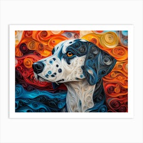 Dalmatian Paper Quilling Dog Portrait II Art Print