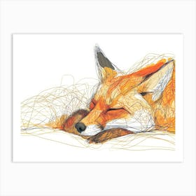 Fox Sleeping Art Print