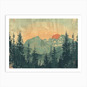 Landscape Retro Illustration 8 Art Print