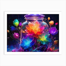 Jar Of Flowers Art Print