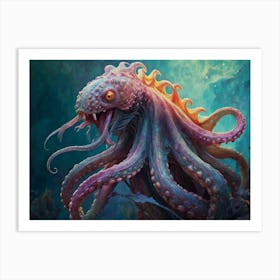 Mythical Tentacle Beast Octopode Art Print