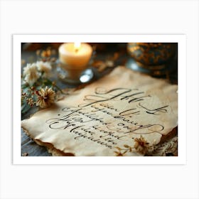 Calligraphic Handwriting Crafting An Elegant Thank You Note Swoops And Curls Of The Letters Intrica 2 1 Art Print