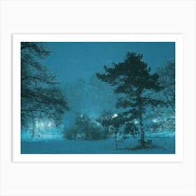 Winter Evening, Oil Painting Art Print