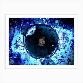 Blue Solar Eclipse Art Print