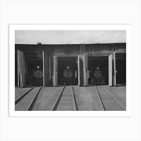 Locomotives In Roundhouse, Durango Art Print