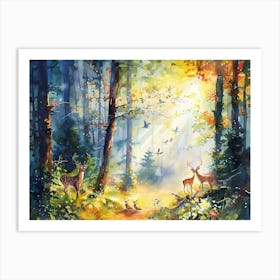 Deer In The Forest 5 Art Print