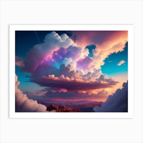 Expansive And Fantastical Sky With Colorful Clouds Art Print