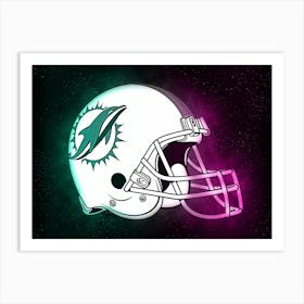 Miami Dolphins Helmet Style Art Print