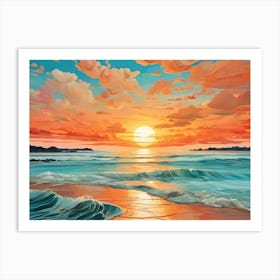 Sunset On The Beach 23 Art Print