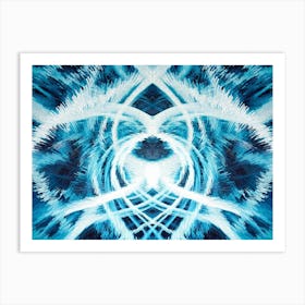 Blue Tie Dye Painting Art Print