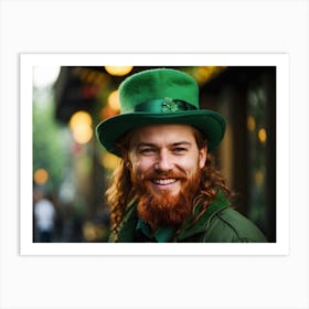 St. Patrick's Day, man in green costume, Leprechaun Art Print