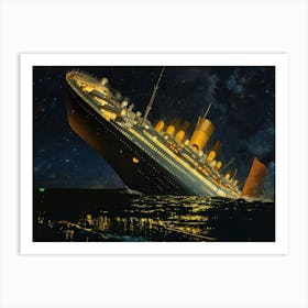 Iceberg Collision Titanic Sinking Art Print