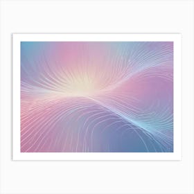 Abstract Background With Flowing Lines Creating A Wave Like Pattern, In Pastel Pink, Blue, And Purple Tones Art Print