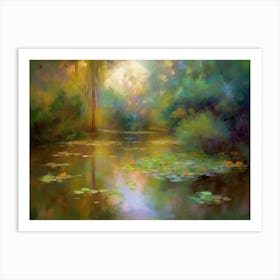 Old Pond Impressionalism Painting 1 Art Print