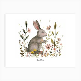 Little Floral Rabbit 4 Poster Art Print