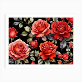 Default A Stunning Watercolor Painting Of Vibrant Red Roses Pa 2 1 Art Print